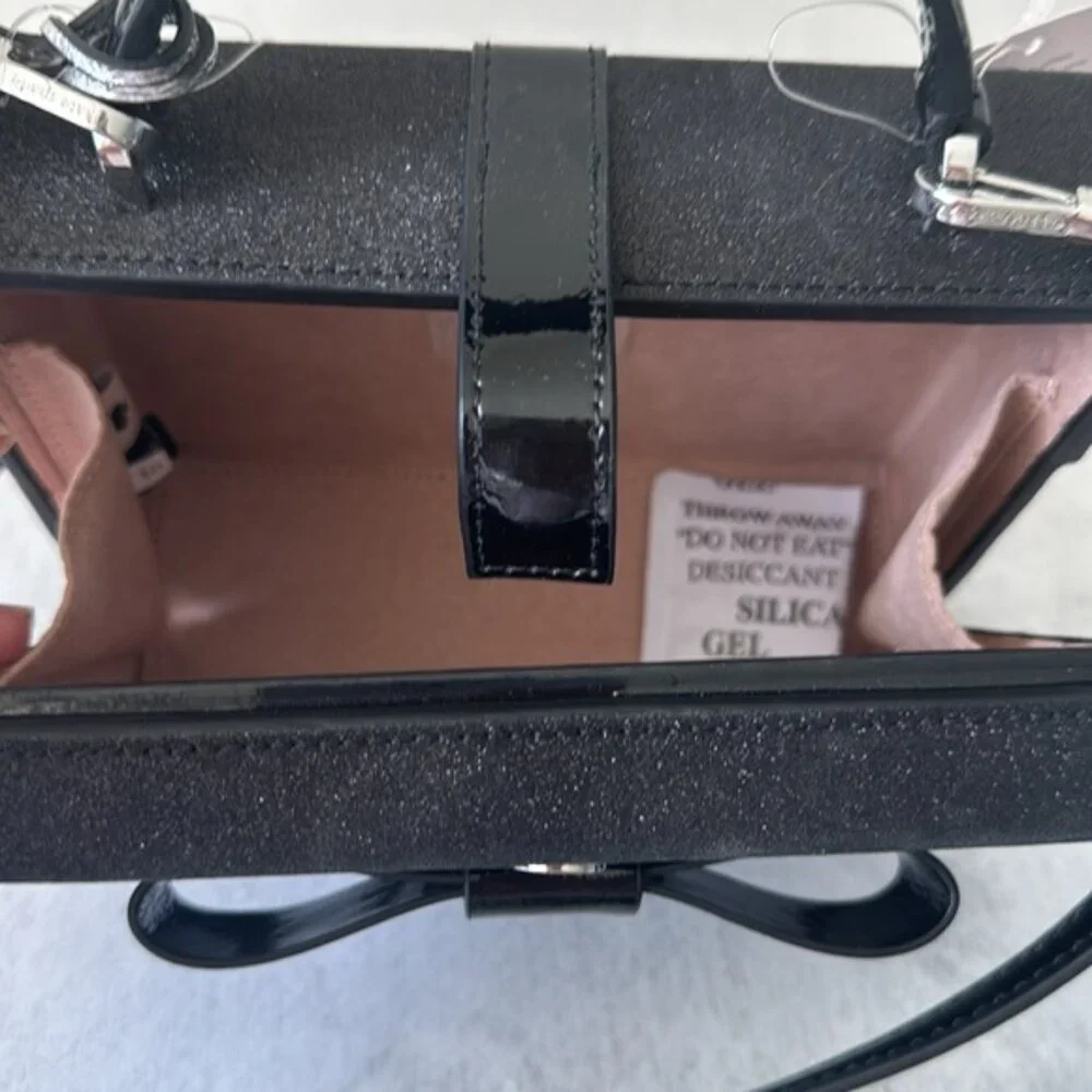 Kate Spade Wrapping Party Gift Box Glittering Crossbody Handbag Black